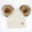 Ivory - (Ages 7 up to Adult) C.C® Kids Double Pom Beanies Hats