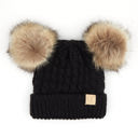 Beige -(Size 1T to 4T)) C.C® Kids Double Pom Beanies Hats