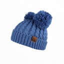 Dark Denim - Age 7 - Up to Adult CC Kids Double Pom Kids Toddler to Adult Winter Beanies