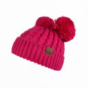 Hot Pink-  Age 7 - Up to Adult CC Kids Double Pom Kids Toddler to Adult Winter Beanies