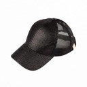 Black CC Kids Glitter Pony Caps