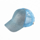 Light Blue CC Kids Glitter Pony Caps