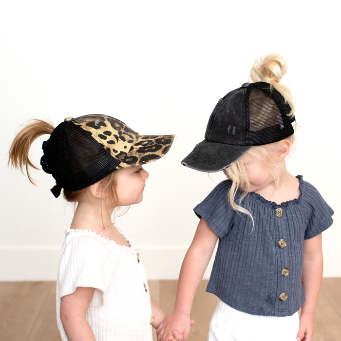 CC Multi-Level Criss Cross Kids Baseball Ponytail Cap Hat