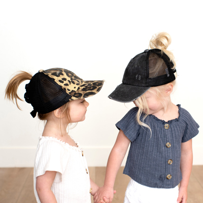 CC Multi-Level Criss Cross Kids Baseball Ponytail Cap Hat