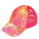 Orange/HotPink CC Kids Tie-Dye Criss-Cross Pony Cap