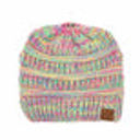 #11 Yellow/Turquoise/Hot Pink/Indi Pink C.C® Kids Youth Toddler Ages 1-5 Multi-Toned Ponytail Beanie