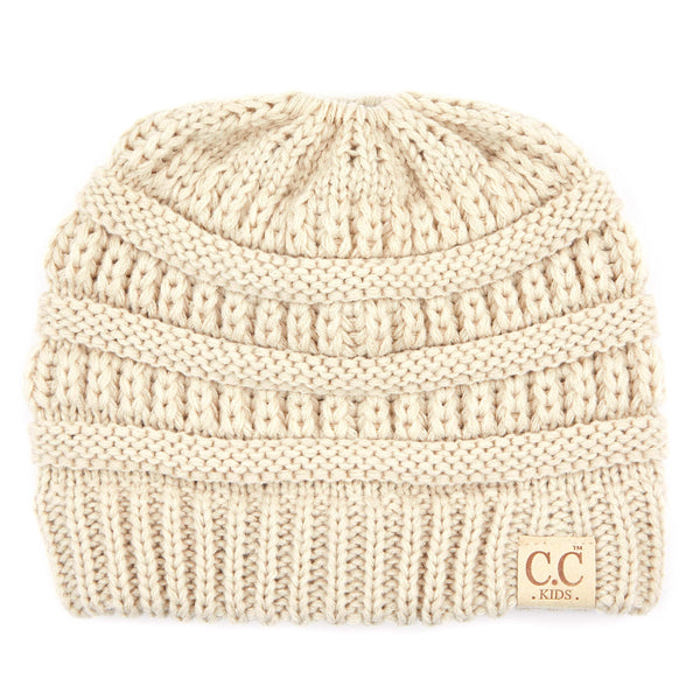 CC Messy Bun Adults and Kids Ponytail Beanies Hats