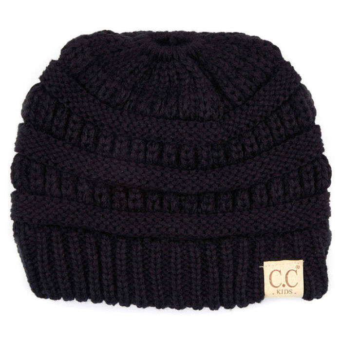 CC Messy Bun Adults and Kids Ponytail Beanies Hats