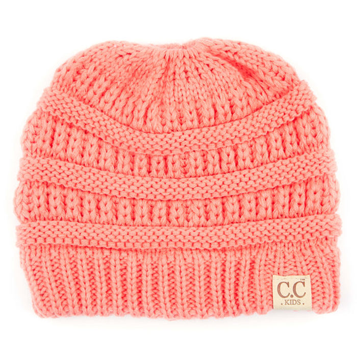 CC Messy Bun Adults and Kids Ponytail Beanies Hats