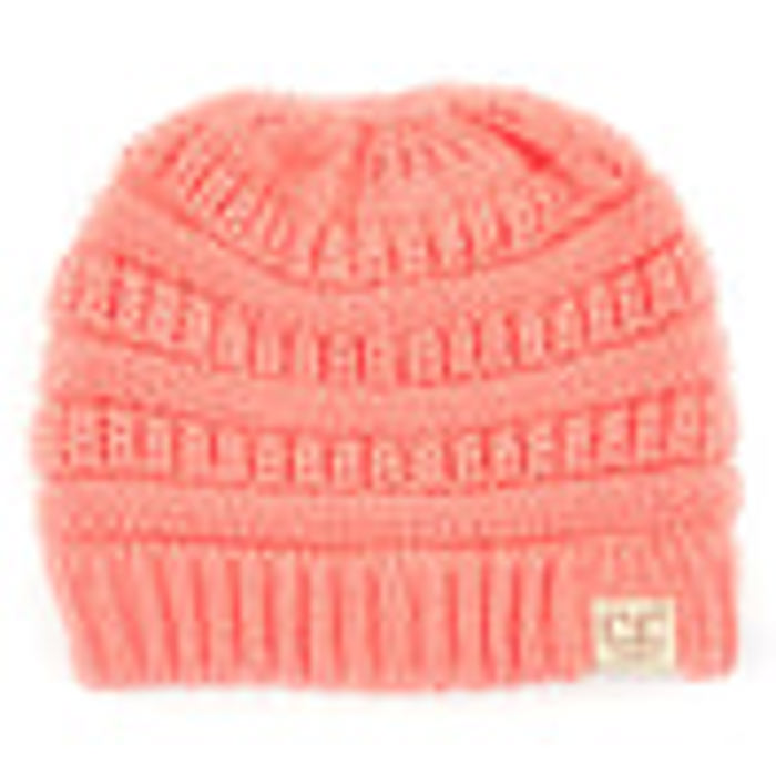 CC Messy Bun Adults and Kids Ponytail Beanies Hats