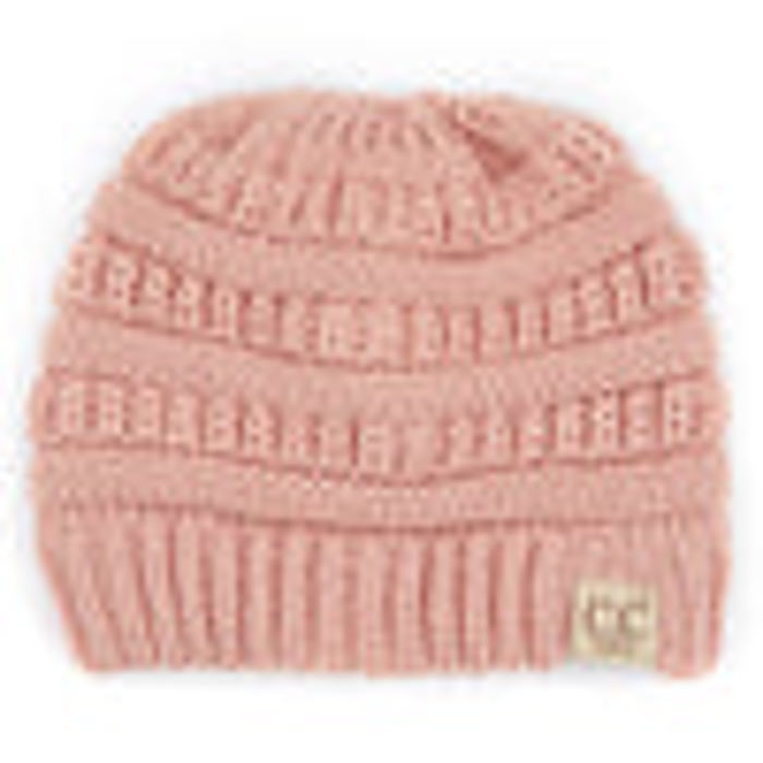 CC Messy Bun Adults and Kids Ponytail Beanies Hats