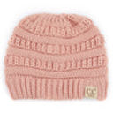 Indi Pink CC Messy Bun Adults and Kids Ponytail Beanies Hats