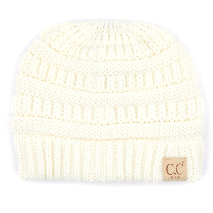 CC Messy Bun Adults and Kids Ponytail Beanies Hats