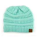 Mint CC Messy Bun Adults and Kids Ponytail Beanies Hats