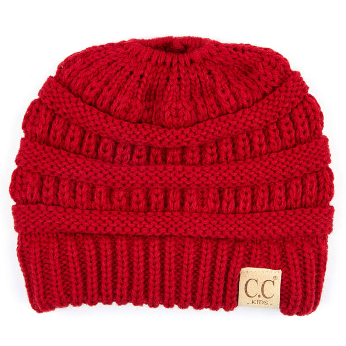 CC Messy Bun Adults and Kids Ponytail Beanies Hats