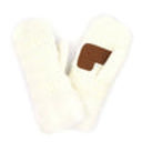 Ivory CC Brand Sherpa Lined Mittens Unisex Winter Accessories