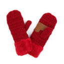 Red CC Brand Sherpa Lined Mittens Unisex Winter Accessories
