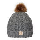 Light Melange Grey CC Kids Trending Pom Lined Beanies Hats