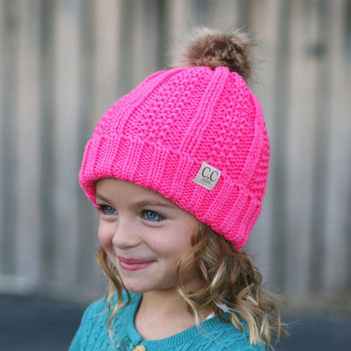 CC Kids Trending Pom Lined Beanies Hats