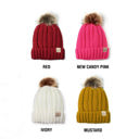 New Candy Pink CC Kids Trending Pom Lined Beanies Hats