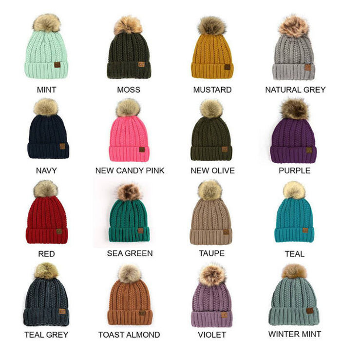 CC Kids Trending Pom Lined Beanies Hats