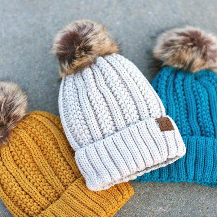 CC Kids Trending Pom Lined Beanies Hats