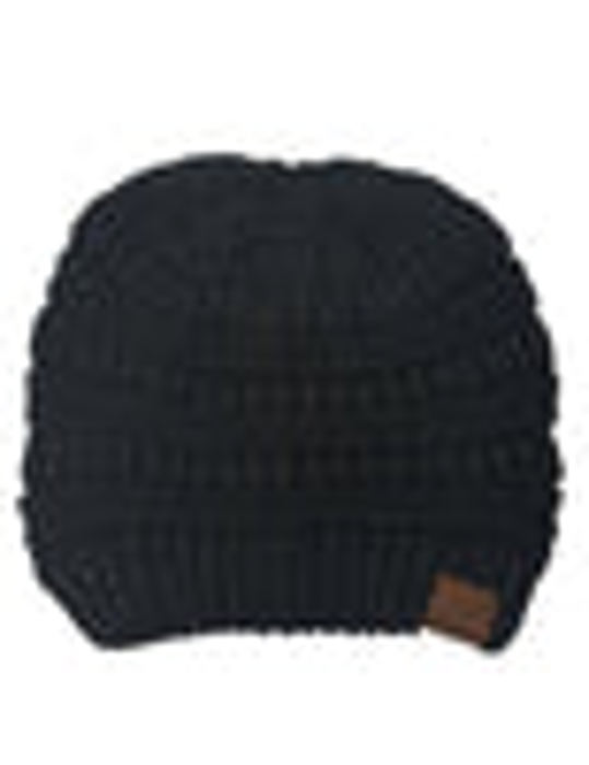 C.C® Messy Bun/Pony Metallic Beanie