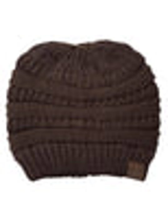 C.C® Messy Bun/Pony Metallic Beanie