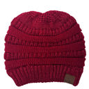 Metallic Burgundy C.C® Messy Bun/Pony Metallic Beanie