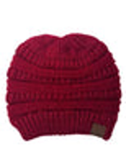 C.C® Messy Bun/Pony Metallic Beanie