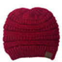 Metallic Burgundy C.C® Messy Bun/Pony Metallic Beanie