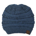 Metallic Dark Denim C.C® Messy Bun/Pony Metallic Beanie