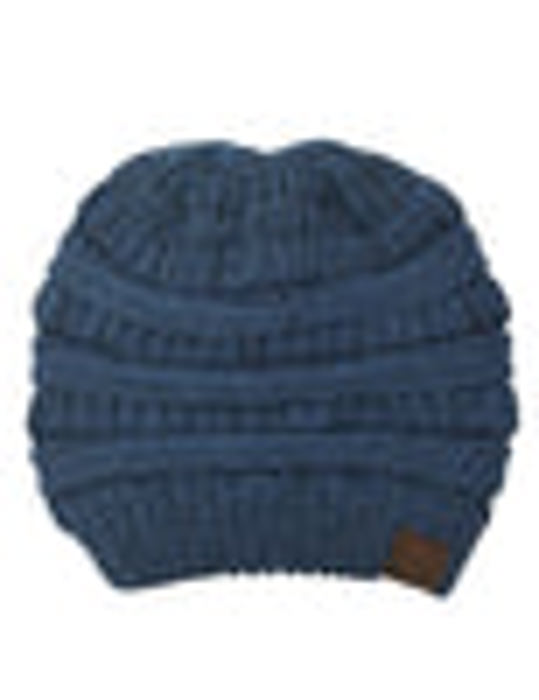 C.C® Messy Bun/Pony Metallic Beanie