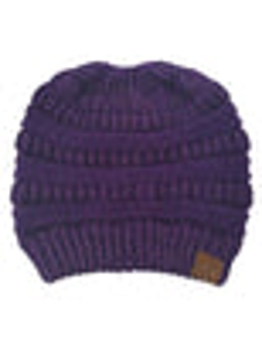 C.C® Messy Bun/Pony Metallic Beanie