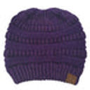 Metallic Purple C.C® Messy Bun/Pony Metallic Beanie