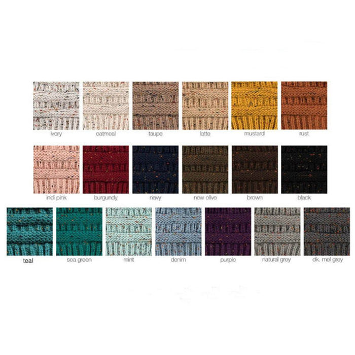 C.C® Cozy Confetti Bun Ponytail Beanies Hats