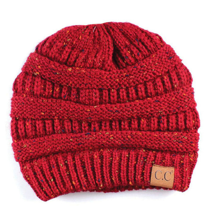 C.C® Cozy Confetti Bun Ponytail Beanies Hats
