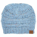 Denim Confetti C.C® Cozy Confetti Bun Ponytail Beanies Hats