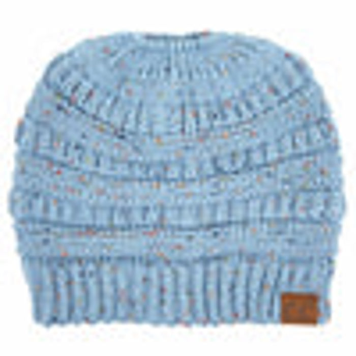 C.C® Cozy Confetti Bun Ponytail Beanies Hats