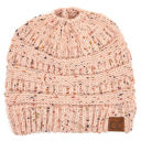Indi Pink Confetti C.C® Cozy Confetti Bun Ponytail Beanies Hats