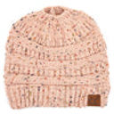 Indi Pink Confetti C.C® Cozy Confetti Bun Ponytail Beanies Hats
