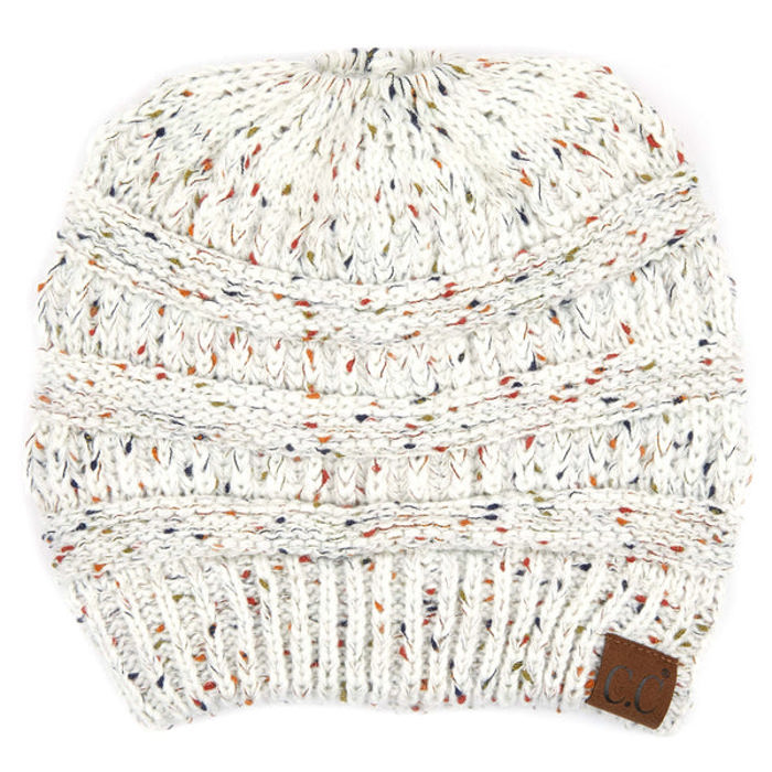 C.C® Cozy Confetti Bun Ponytail Beanies Hats