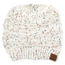 Ivory Confetti C.C® Cozy Confetti Bun Ponytail Beanies Hats