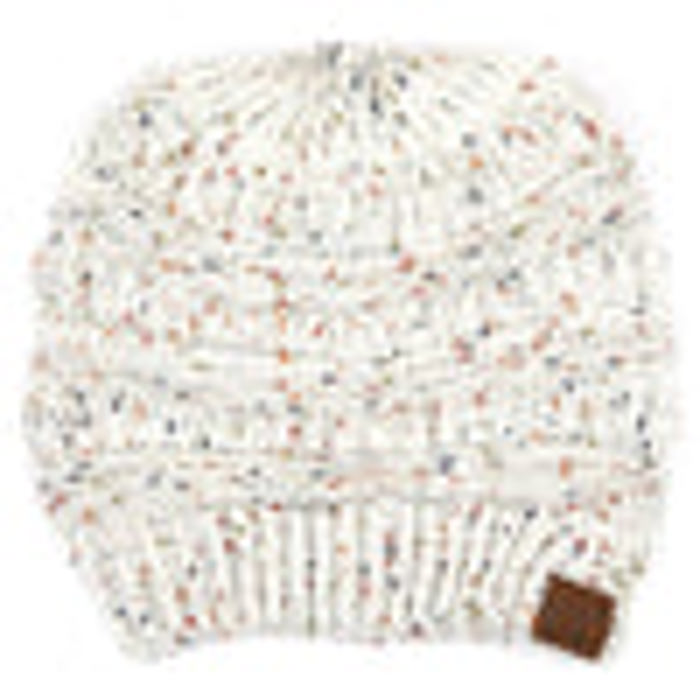 C.C® Cozy Confetti Bun Ponytail Beanies Hats