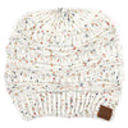 Ivory Confetti C.C® Cozy Confetti Bun Ponytail Beanies Hats
