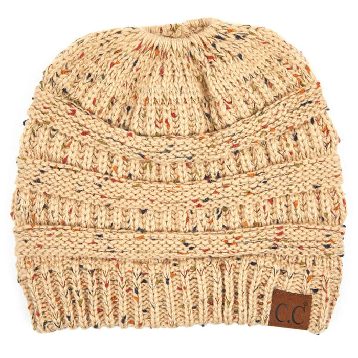 C.C® Cozy Confetti Bun Ponytail Beanies Hats