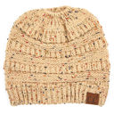 Latte Confetti C.C® Cozy Confetti Bun Ponytail Beanies Hats