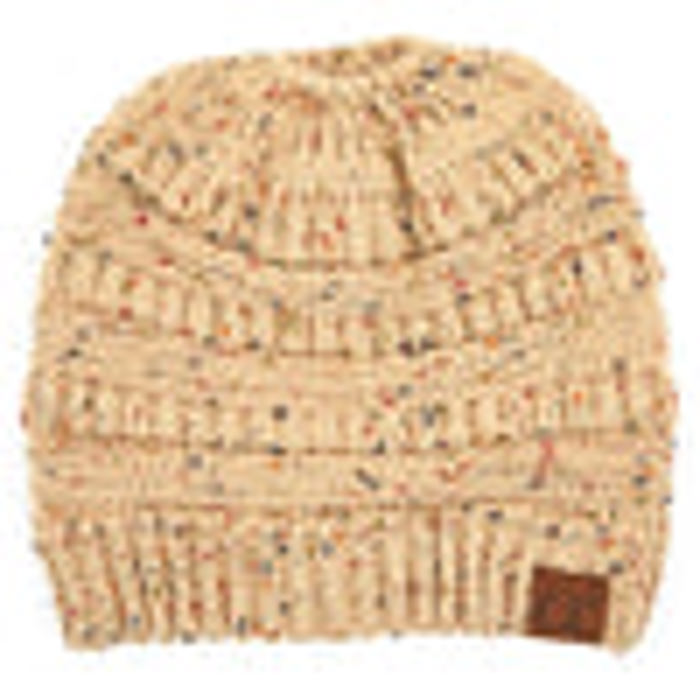 C.C® Cozy Confetti Bun Ponytail Beanies Hats