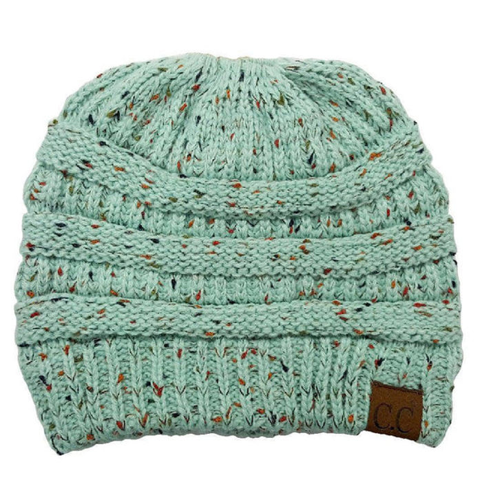 C.C® Cozy Confetti Bun Ponytail Beanies Hats
