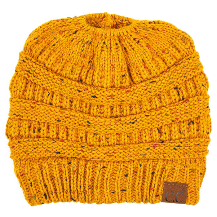 C.C® Cozy Confetti Bun Ponytail Beanies Hats